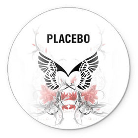 Коврик круглый с принтом Placebo в Белгороде, резина и полиэстер | круглая форма, изображение наносится на всю лицевую часть | lacebo |  брайан молко | альтернатива. | пласибо | плацебо | плэйсебо | плэсибо | рок