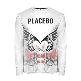 Мужской лонгслив 3D с принтом Placebo в Белгороде, 100% полиэстер | длинные рукава, круглый вырез горловины, полуприлегающий силуэт | Тематика изображения на принте: lacebo |  брайан молко | альтернатива. | пласибо | плацебо | плэйсебо | плэсибо | рок