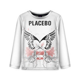 Детский лонгслив 3D с принтом Placebo в Белгороде, 100% полиэстер | длинные рукава, круглый вырез горловины, полуприлегающий силуэт
 | Тематика изображения на принте: lacebo |  брайан молко | альтернатива. | пласибо | плацебо | плэйсебо | плэсибо | рок