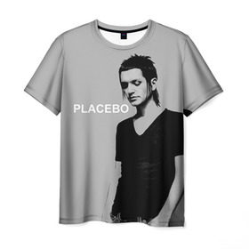 Мужская футболка 3D с принтом Placebo в Белгороде, 100% полиэфир | прямой крой, круглый вырез горловины, длина до линии бедер | lacebo |  брайан молко | альтернатива. | пласибо | плацебо | плэйсебо | плэсибо | рок