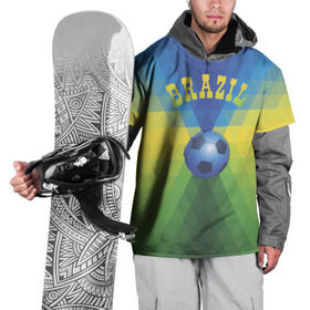 Накидка на куртку 3D с принтом Бразилия в Белгороде, 100% полиэстер |  | бразилия | геометрия | игра | кубок | мяч | полигональный | спорт | футбол