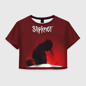 Женская футболка 3D укороченная с принтом Slipknot в Белгороде, 100% полиэстер | круглая горловина, длина футболки до линии талии, рукава с отворотами | слипкнот