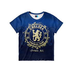 Детская футболка 3D с принтом Chelsea в Белгороде, 100% гипоаллергенный полиэфир | прямой крой, круглый вырез горловины, длина до линии бедер, чуть спущенное плечо, ткань немного тянется | Тематика изображения на принте: chelsea | football. | английская премьер лига | апл | футбол | челси