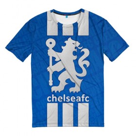 Мужская футболка 3D с принтом Chelsea в Белгороде, 100% полиэфир | прямой крой, круглый вырез горловины, длина до линии бедер | Тематика изображения на принте: chelsea | football. | английская премьер лига | апл | футбол | челси