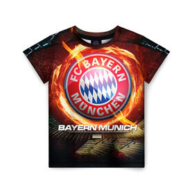 Детская футболка 3D с принтом Bayern в Белгороде, 100% гипоаллергенный полиэфир | прямой крой, круглый вырез горловины, длина до линии бедер, чуть спущенное плечо, ткань немного тянется | bayern | football | бавария | бундеслига | немецкий чемпионат | футбол