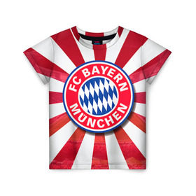 Детская футболка 3D с принтом Bayern в Белгороде, 100% гипоаллергенный полиэфир | прямой крой, круглый вырез горловины, длина до линии бедер, чуть спущенное плечо, ткань немного тянется | Тематика изображения на принте: bayern | football | бавария | бундеслига | немецкий чемпионат | футбол