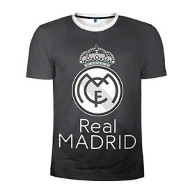 Мужская футболка 3D спортивная с принтом Real Madrid в Белгороде, 100% полиэстер с улучшенными характеристиками | приталенный силуэт, круглая горловина, широкие плечи, сужается к линии бедра | real madrid