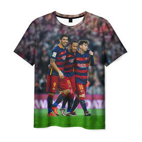 Мужская футболка 3D с принтом Barcelona5 в Белгороде, 100% полиэфир | прямой крой, круглый вырез горловины, длина до линии бедер | barcelona | football | барса | барселона | примера | футбол | чемпионат испании