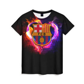 Женская футболка 3D с принтом Barcelona7 в Белгороде, 100% полиэфир ( синтетическое хлопкоподобное полотно) | прямой крой, круглый вырез горловины, длина до линии бедер | barcelona | football | барса | барселона | примера | футбол | чемпионат испании