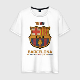 Мужская футболка хлопок с принтом Barcelona2 в Белгороде, 100% хлопок | прямой крой, круглый вырез горловины, длина до линии бедер, слегка спущенное плечо. | barcelona | football | барса | барселона | примера | футбол | чемпионат испании