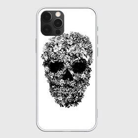 Чехол для iPhone 12 Pro Max с принтом Череп в Белгороде, Силикон |  | скелет. скилет | ужас | хеллоуин | череп. кости | черепушка | черно белый