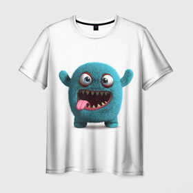 Мужская футболка 3D с принтом Монстр в Белгороде, 100% полиэфир | прямой крой, круглый вырез горловины, длина до линии бедер | luxury | premium | vip | монстр | премиум | эксклюзив