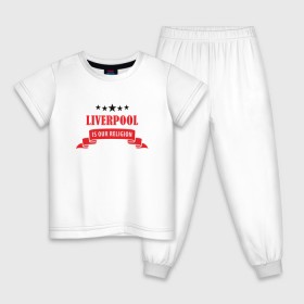 Детская пижама хлопок с принтом Liverpool в Белгороде, 100% хлопок |  брюки и футболка прямого кроя, без карманов, на брюках мягкая резинка на поясе и по низу штанин
 | ливерпуль
