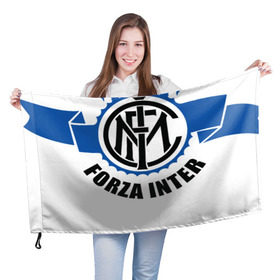 Флаг 3D с принтом Forza Inter в Белгороде, 100% полиэстер | плотность ткани — 95 г/м2, размер — 67 х 109 см. Принт наносится с одной стороны | 