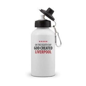 Бутылка спортивная с принтом Liverpool в Белгороде, металл | емкость — 500 мл, в комплекте две пластиковые крышки и карабин для крепления | ливерпуль