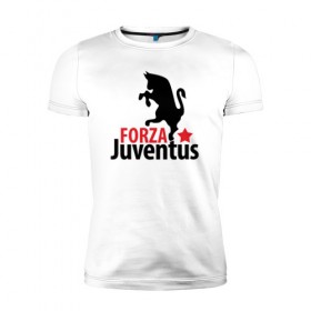 Мужская футболка премиум с принтом Forza Juventus в Белгороде, 92% хлопок, 8% лайкра | приталенный силуэт, круглый вырез ворота, длина до линии бедра, короткий рукав | juventus | ювентус
