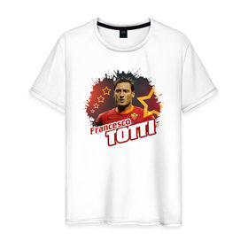 Мужская футболка хлопок с принтом Francesco_Totti в Белгороде, 100% хлопок | прямой крой, круглый вырез горловины, длина до линии бедер, слегка спущенное плечо. | Тематика изображения на принте: francesco_totti | франческо тотти