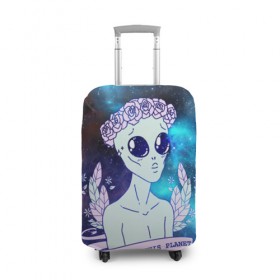 Чехол для чемодана 3D с принтом cute alien в Белгороде, 86% полиэфир, 14% спандекс | двустороннее нанесение принта, прорези для ручек и колес | alien. нло | cosmos | cute | sky | tmblr | tumbler | инопланетянин | космос | мило