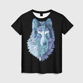 Женская футболка 3D с принтом Седой волк в Белгороде, 100% полиэфир ( синтетическое хлопкоподобное полотно) | прямой крой, круглый вырез горловины, длина до линии бедер | взгляд | волк | животные | лес | охота | природа | хищник
