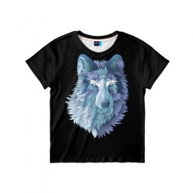 Детская футболка 3D с принтом Седой волк в Белгороде, 100% гипоаллергенный полиэфир | прямой крой, круглый вырез горловины, длина до линии бедер, чуть спущенное плечо, ткань немного тянется | Тематика изображения на принте: взгляд | волк | животные | лес | охота | природа | хищник