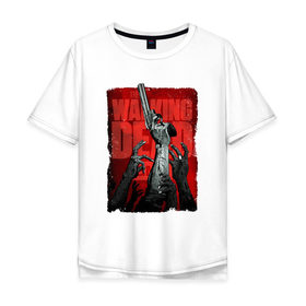 Мужская футболка хлопок Oversize с принтом To the last bullet в Белгороде, 100% хлопок | свободный крой, круглый ворот, “спинка” длиннее передней части | walking dead