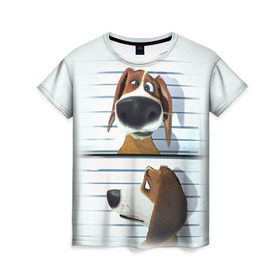 Женская футболка 3D с принтом Разыскивается пёс в Белгороде, 100% полиэфир ( синтетическое хлопкоподобное полотно) | прямой крой, круглый вырез горловины, длина до линии бедер | Тематика изображения на принте: dog | fast furry | бигль | большой собачий побег | мартин | мультфильм | оззи | побег | свободу разношерстным | собака