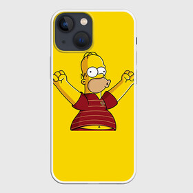 Чехол для iPhone 13 mini с принтом Гомер болельщик в Белгороде,  |  | simpsons