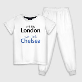 Детская пижама хлопок с принтом We say London we thihk Chelsea в Белгороде, 100% хлопок |  брюки и футболка прямого кроя, без карманов, на брюках мягкая резинка на поясе и по низу штанин
 | челси