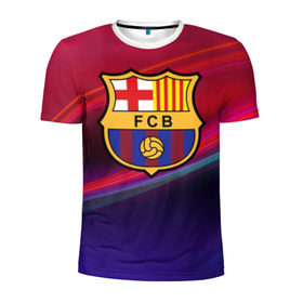 Мужская футболка 3D спортивная с принтом ФК Барселона в Белгороде, 100% полиэстер с улучшенными характеристиками | приталенный силуэт, круглая горловина, широкие плечи, сужается к линии бедра | барселона | болельщик | испания | каталония | футбол | футболист