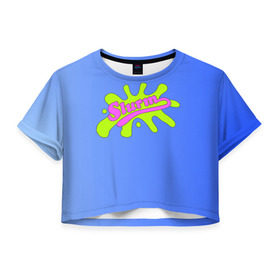 Женская футболка 3D укороченная с принтом Slurm в Белгороде, 100% полиэстер | круглая горловина, длина футболки до линии талии, рукава с отворотами | futurama | футурама