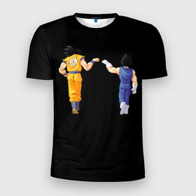 Мужская футболка 3D спортивная с принтом Bros в Белгороде, 100% полиэстер с улучшенными характеристиками | приталенный силуэт, круглая горловина, широкие плечи, сужается к линии бедра | anime | dragon ball | goku | аниме | вегета | гоку | драконий жемчуг | жемчуг дракона