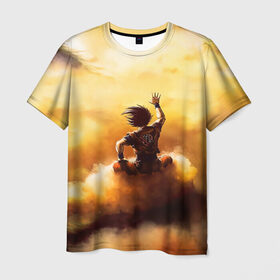 Мужская футболка 3D с принтом Cloud в Белгороде, 100% полиэфир | прямой крой, круглый вырез горловины, длина до линии бедер | anime | dragon ball | goku | аниме | вегета | гоку | драконий жемчуг | жемчуг дракона