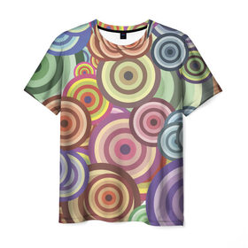 Мужская футболка 3D с принтом Радуга добра в Белгороде, 100% полиэфир | прямой крой, круглый вырез горловины, длина до линии бедер | круги | паттерн | разноцветный
