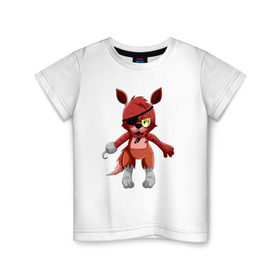 Детская футболка хлопок с принтом Foxy в Белгороде, 100% хлопок | круглый вырез горловины, полуприлегающий силуэт, длина до линии бедер | five nights at freddys | foxy | фнаф