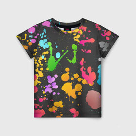 Детская футболка 3D с принтом Игра красок в Белгороде, 100% гипоаллергенный полиэфир | прямой крой, круглый вырез горловины, длина до линии бедер, чуть спущенное плечо, ткань немного тянется | кляксы | пятна | разноцветный | яркий