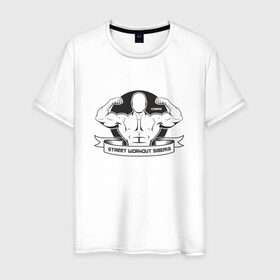 Мужская футболка хлопок с принтом Street Workout Siberia в Белгороде, 100% хлопок | прямой крой, круглый вырез горловины, длина до линии бедер, слегка спущенное плечо. | 