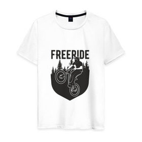 Мужская футболка хлопок с принтом Freeride в Белгороде, 100% хлопок | прямой крой, круглый вырез горловины, длина до линии бедер, слегка спущенное плечо. | iceberg