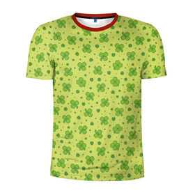 Мужская футболка 3D спортивная с принтом Клевер в Белгороде, 100% полиэстер с улучшенными характеристиками | приталенный силуэт, круглая горловина, широкие плечи, сужается к линии бедра | арт | зелень | клевер | праздник | растение | святой патрик