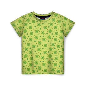 Детская футболка 3D с принтом Клевер в Белгороде, 100% гипоаллергенный полиэфир | прямой крой, круглый вырез горловины, длина до линии бедер, чуть спущенное плечо, ткань немного тянется | арт | зелень | клевер | праздник | растение | святой патрик
