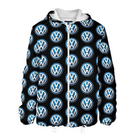 Мужская куртка 3D с принтом Volkswagen в Белгороде, ткань верха — 100% полиэстер, подклад — флис | прямой крой, подол и капюшон оформлены резинкой с фиксаторами, два кармана без застежек по бокам, один большой потайной карман на груди. Карман на груди застегивается на липучку | фольксваген