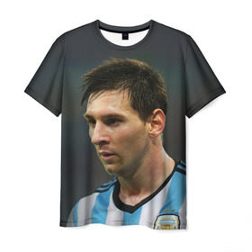 Мужская футболка 3D с принтом Leo Messi в Белгороде, 100% полиэфир | прямой крой, круглый вырез горловины, длина до линии бедер | fc barcelona | football | lionel messi | messi | аргентина | барса | лео месси | фк барселона | футбол
