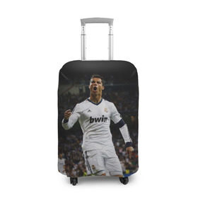 Чехол для чемодана 3D с принтом Роналдо в Белгороде, 86% полиэфир, 14% спандекс | двустороннее нанесение принта, прорези для ручек и колес | real madrid | ronaldo | реал мадрид | роналдо | футбол | футболист