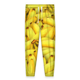 Женские брюки 3D с принтом Бананчики в Белгороде, полиэстер 100% | прямой крой, два кармана без застежек по бокам, с мягкой трикотажной резинкой на поясе и по низу штанин. В поясе для дополнительного комфорта — широкие завязки | бананчики | бананы