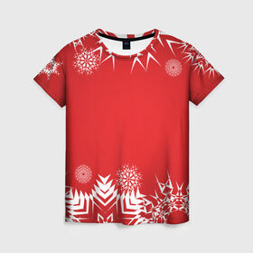 Женская футболка 3D с принтом Дуx рождества в Белгороде, 100% полиэфир ( синтетическое хлопкоподобное полотно) | прямой крой, круглый вырез горловины, длина до линии бедер | 
