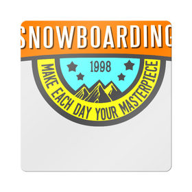 Магнит виниловый Квадрат с принтом Snowboarding сноуборд в Белгороде, полимерный материал с магнитным слоем | размер 9*9 см, закругленные углы | Тематика изображения на принте: 