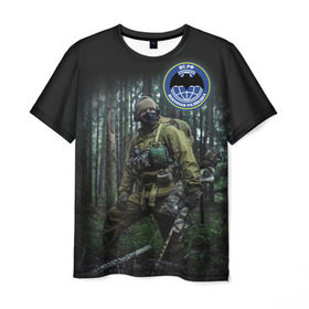 Мужская футболка 3D с принтом Военная разведка в Белгороде, 100% полиэфир | прямой крой, круглый вырез горловины, длина до линии бедер | Тематика изображения на принте: армия | вс рф | россия | солдат