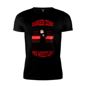 Мужская футболка премиум с принтом Danger Zone Champion в Белгороде, 92% хлопок, 8% лайкра | приталенный силуэт, круглый вырез ворота, длина до линии бедра, короткий рукав | danger zone | iwf | wrestling | нфр | опасная зона | реслинг | рестлинг