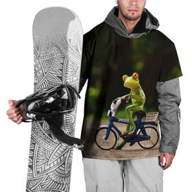 Накидка на куртку 3D с принтом Лягушка в Белгороде, 100% полиэстер |  | Тематика изображения на принте: велосипед | жаба | животные | лягушка | мини | фигурка