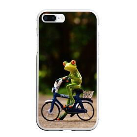 Чехол для iPhone 7Plus/8 Plus матовый с принтом Лягушка в Белгороде, Силикон | Область печати: задняя сторона чехла, без боковых панелей | велосипед | жаба | животные | лягушка | мини | фигурка