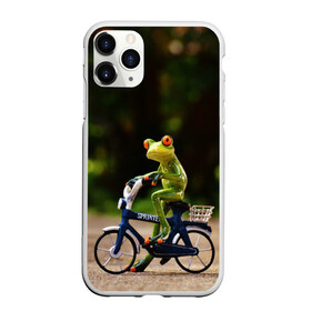 Чехол для iPhone 11 Pro матовый с принтом Лягушка в Белгороде, Силикон |  | Тематика изображения на принте: велосипед | жаба | животные | лягушка | мини | фигурка